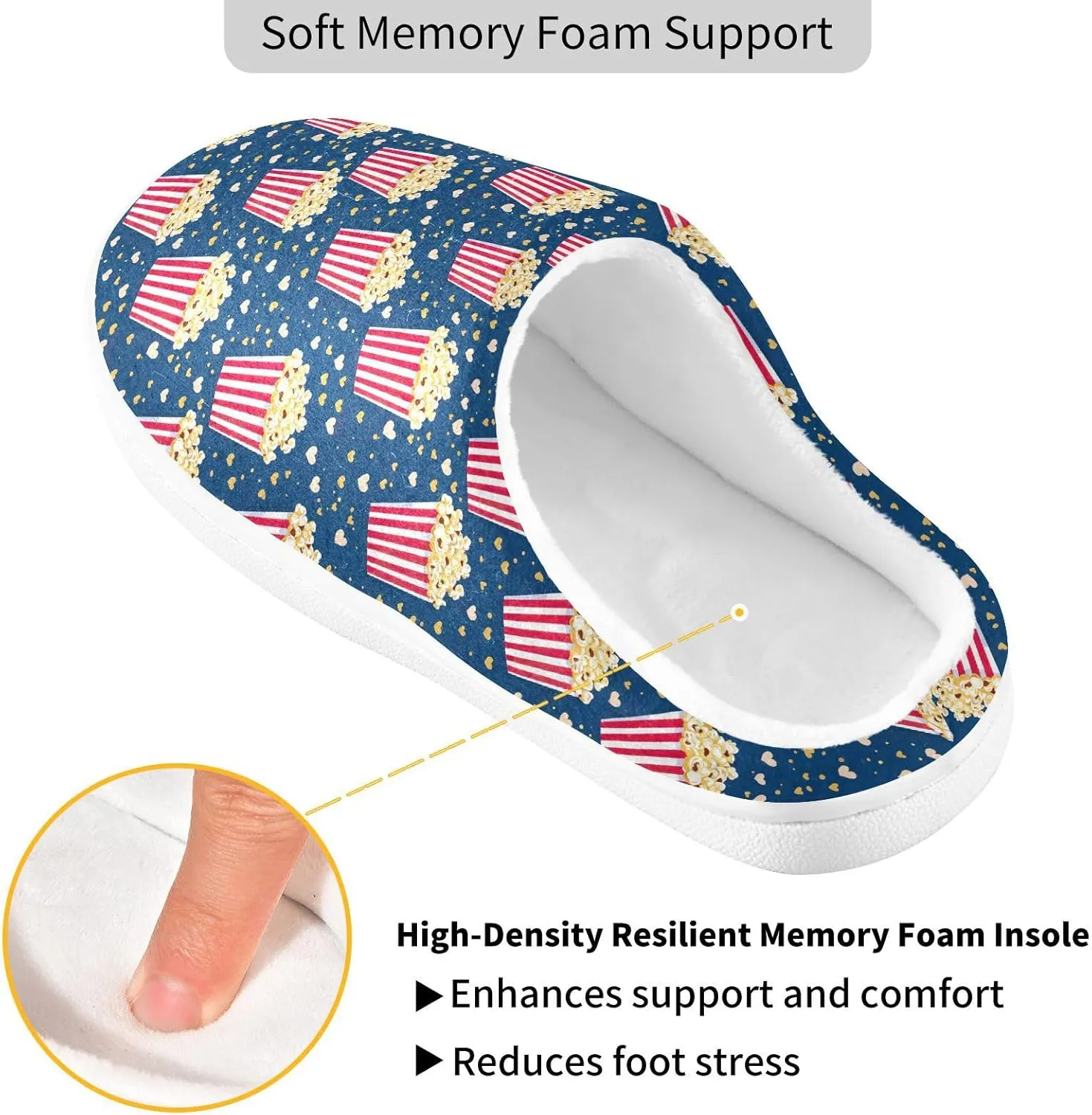 Women's Men's Slippers Memory Foam Fluffy Fuzzy Slipper Fleece Comfy Warm Slip On Winter Bedroom House Shoes for Outdoor Indoor Travel