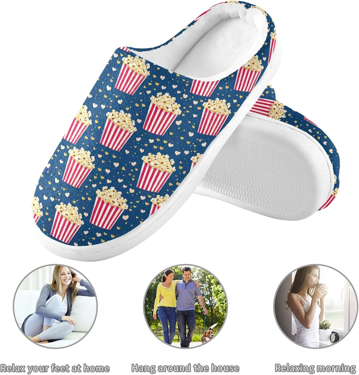 Women's Men's Slippers Memory Foam Fluffy Fuzzy Slipper Fleece Comfy Warm Slip On Winter Bedroom House Shoes for Outdoor Indoor Travel