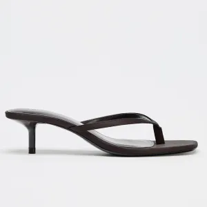 Women's Miami Kitten Heels Sandals Square Open Toe Thong Sandal Flip Flop Heels  Memory Foam Heeled Sandals for Women