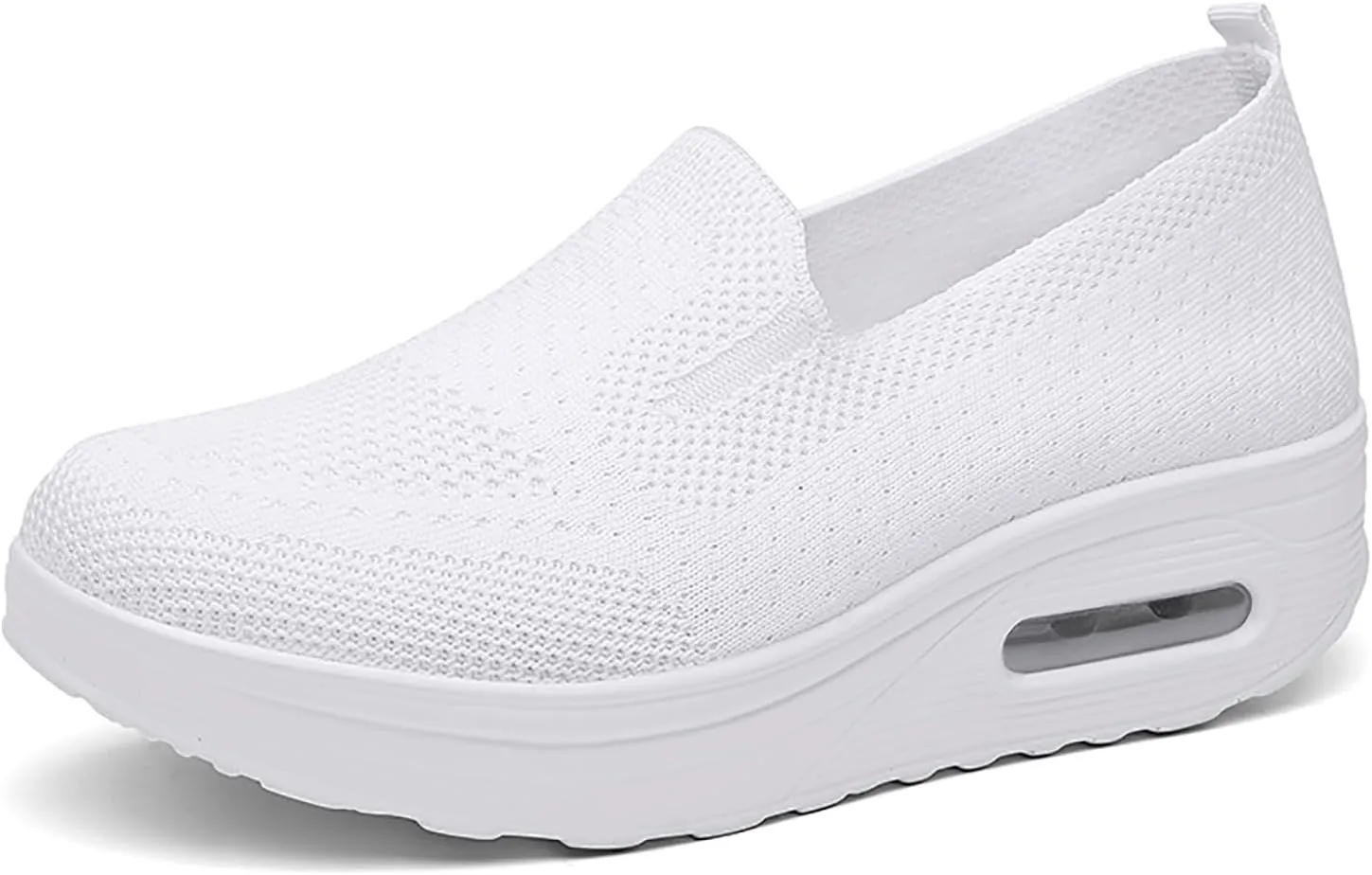 Women's Nursing Shoes Air Cushion Knit Shoes Wedge Sneaker Walking Shoes Platform Wedge Sneaker