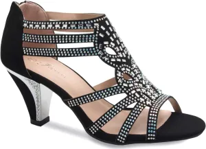 Women's Open Toe Strappy Rhinestone Dress Sandal Low Heel Wedding Shoes White Glitter - adorable, comfortable