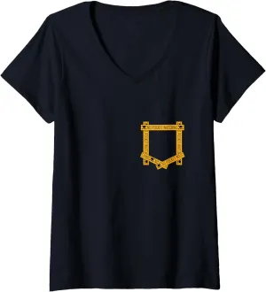 Womens Orange Absolutely No Pocket Watching! Orange Graphic V-Neck T-Shirt
