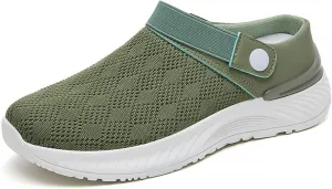 Women's Orthopedic Sandals Summer Breathable Mesh Hollow Out Walking Mules Casual Lightweight Closed Round Toe Slip On Outdoor Beach Shoes Fashion Quick Drying Water Shoes