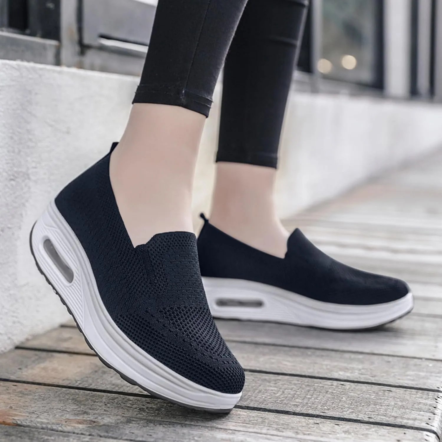 Women's Orthopedic Sneakers Diabetic Casual Walking Wide Shoes Air Cushion Slip on Shoe Breathable Jogging Running Tennis Shoes Mesh Arch Support Lightweight Soft Sneakers