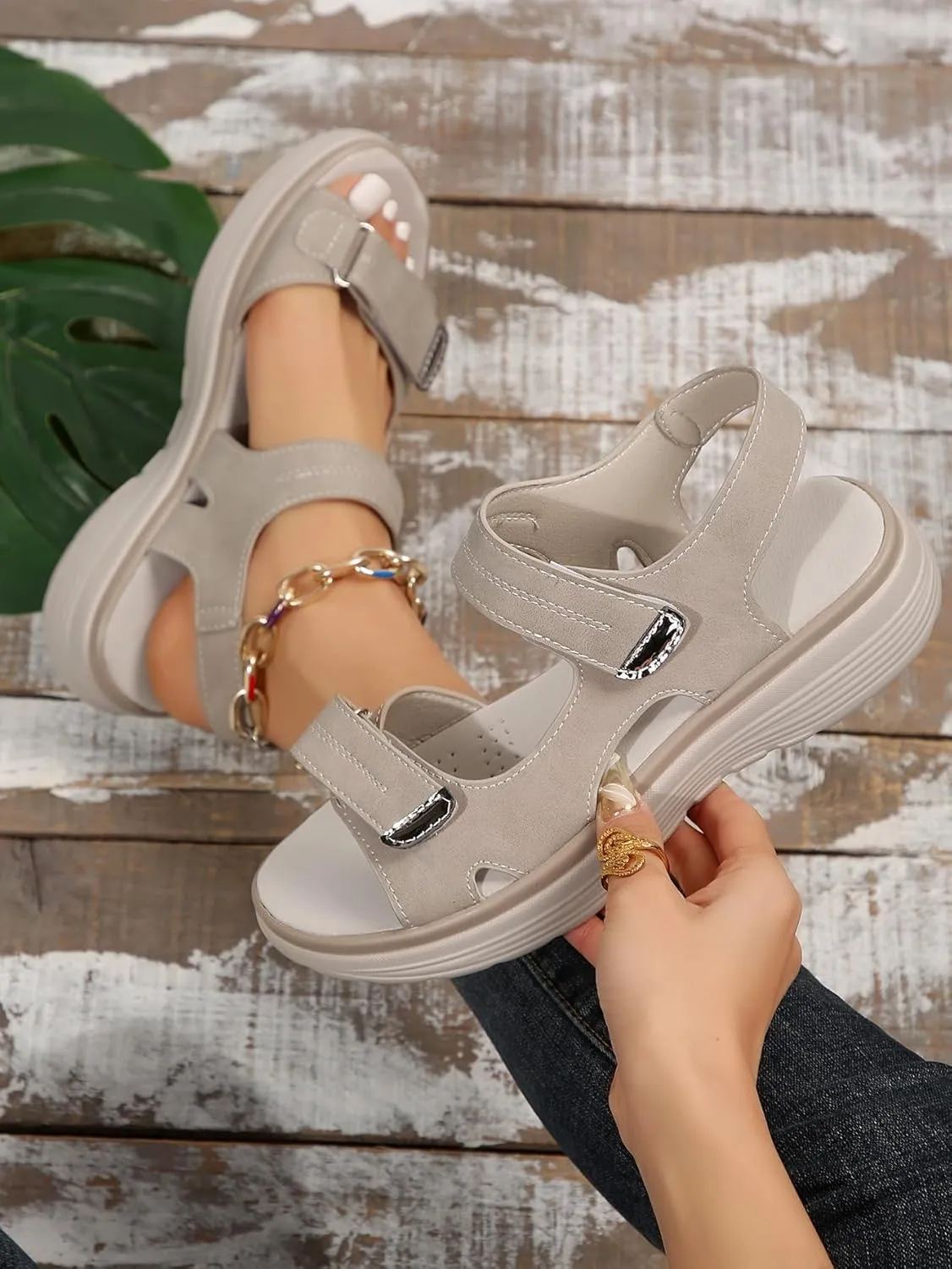 Women's Orthopedic Sport Sandals Shoes with Soft Cushion Foam Arch Support Casual Platform Shoes Dressy Back Strap