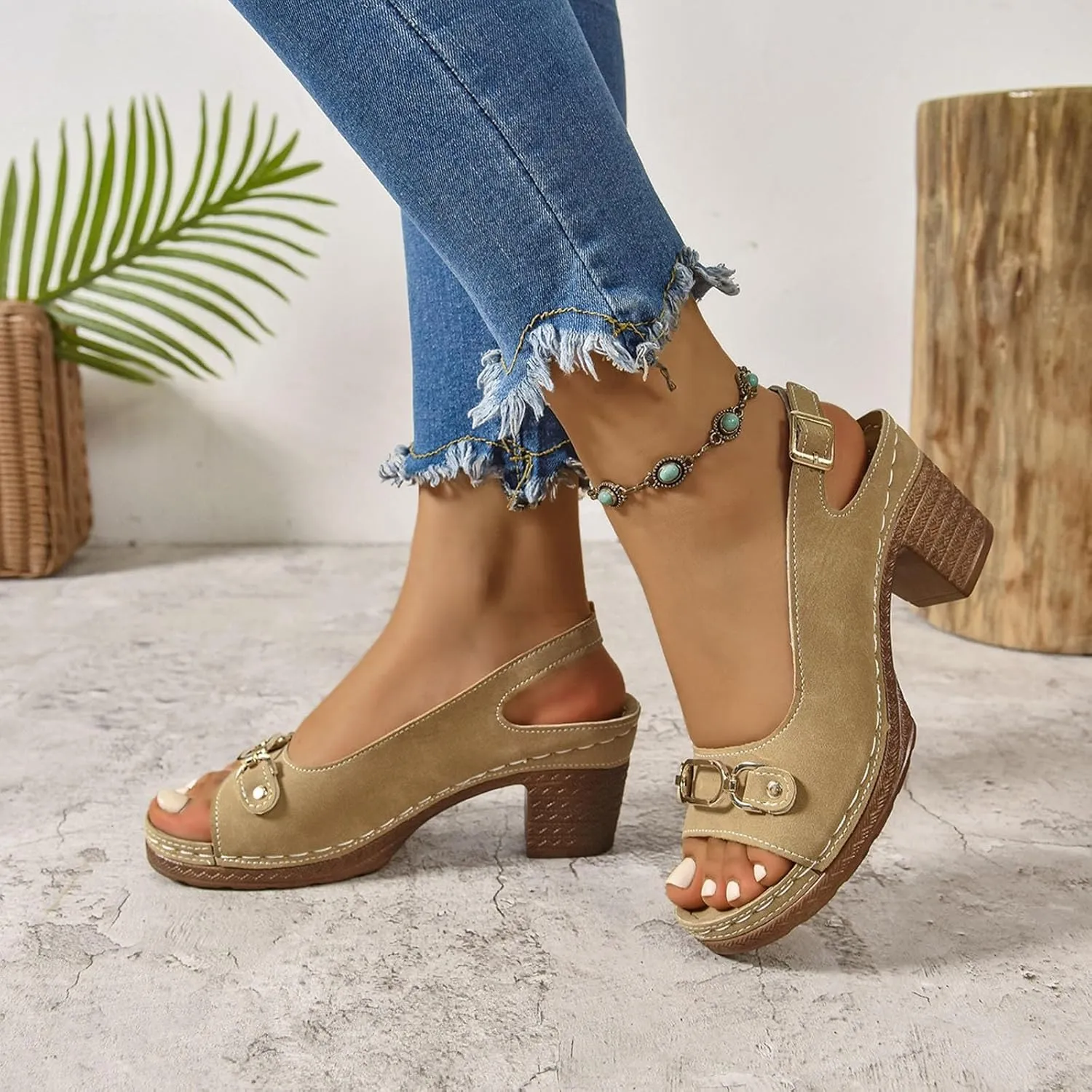Women's Platform Sandals Comfortable Orthopedic Shoes Trendy Open Toe Shoes Adjustable Ankle Back Strap Summer Sandals with Arch Support Casual Dressy Wide Wedge Sandal for Work Dating Party