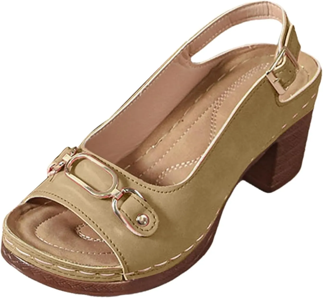 Women's Platform Sandals Comfortable Orthopedic Shoes Trendy Open Toe Shoes Adjustable Ankle Back Strap Summer Sandals with Arch Support Casual Dressy Wide Wedge Sandal for Work Dating Party