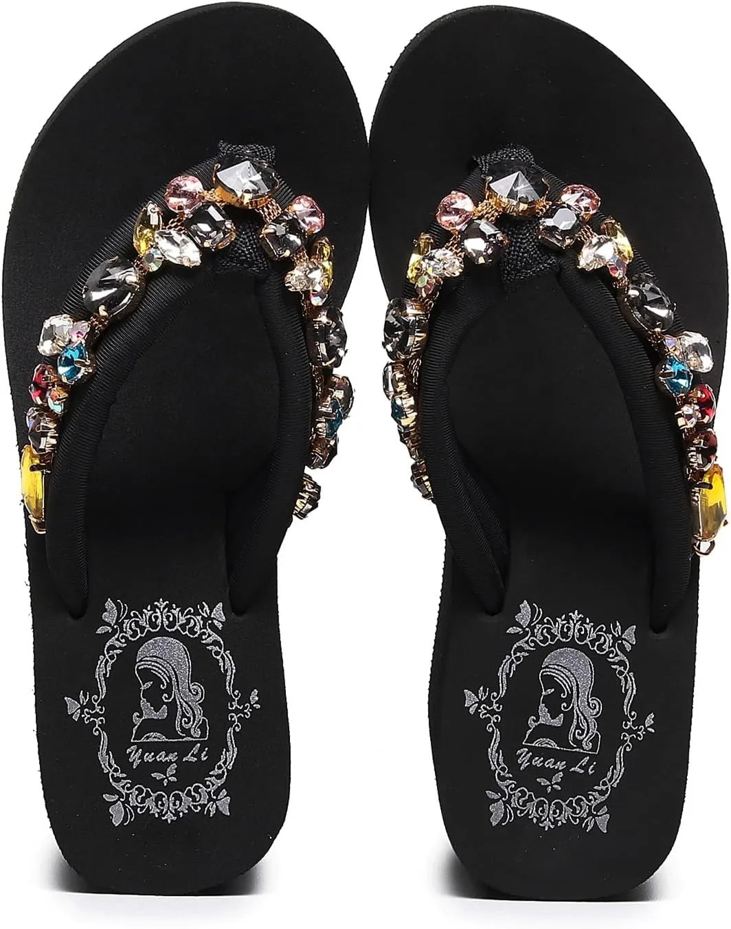 Womens Platform Wedge Flip Flops Chunky High Heel Sandals Beach Thong Heeled Sandal Slippers for Women