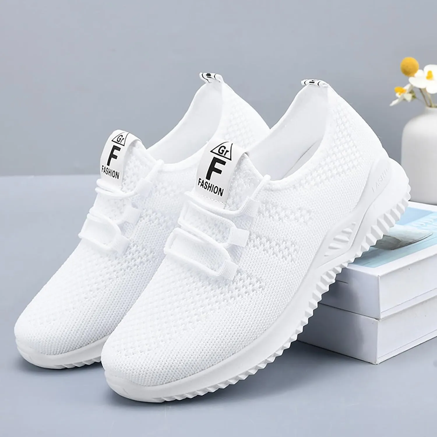Women's Running Shoes Slip On Light Breathable Non Slip Mesh Sneakers Workout Non Slip Athletic Sports Shoes