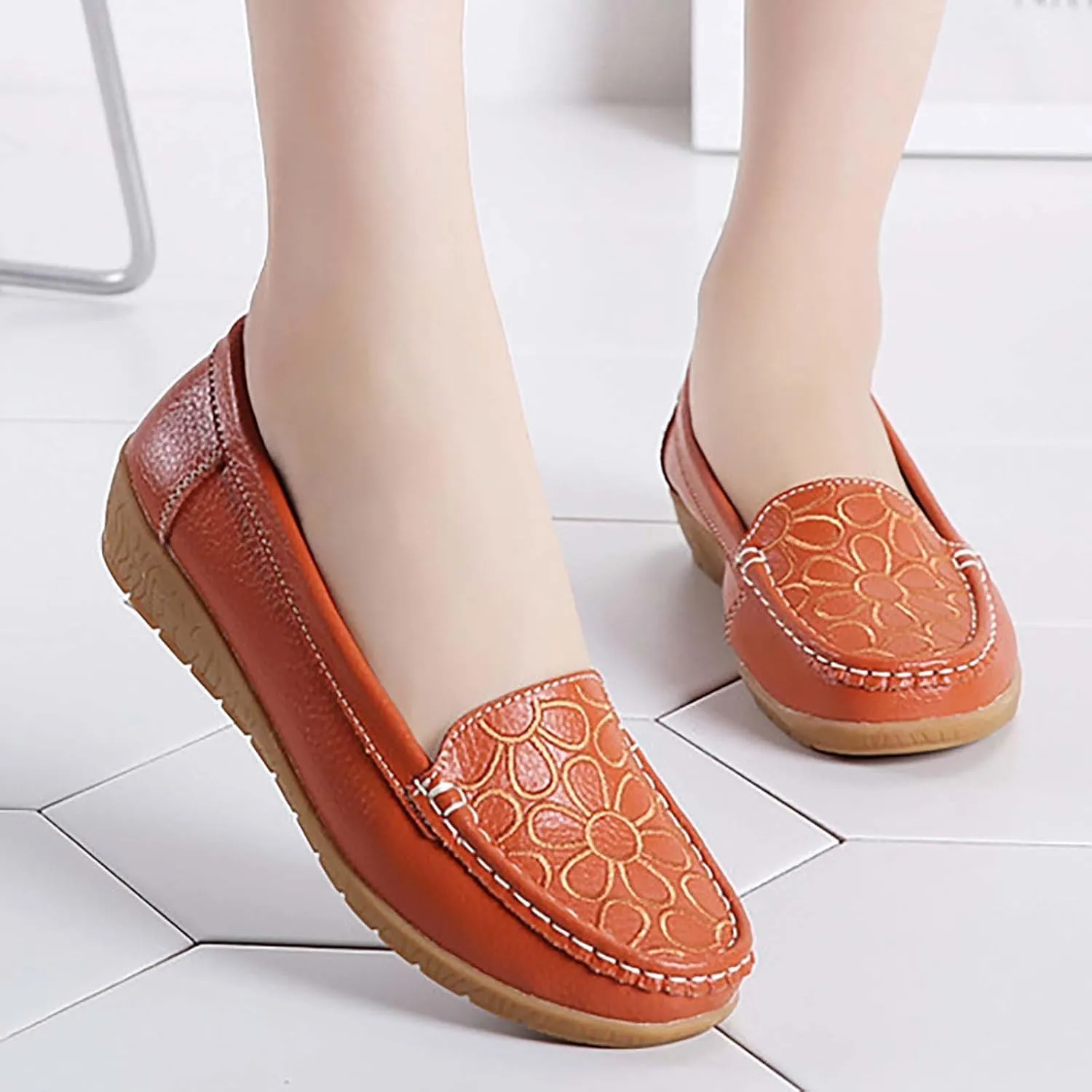Women's Shoes Casual Dressy Soft Sole Slip On Chunky Loafers Shoes Cute Comfortable Casual Business Work Flats