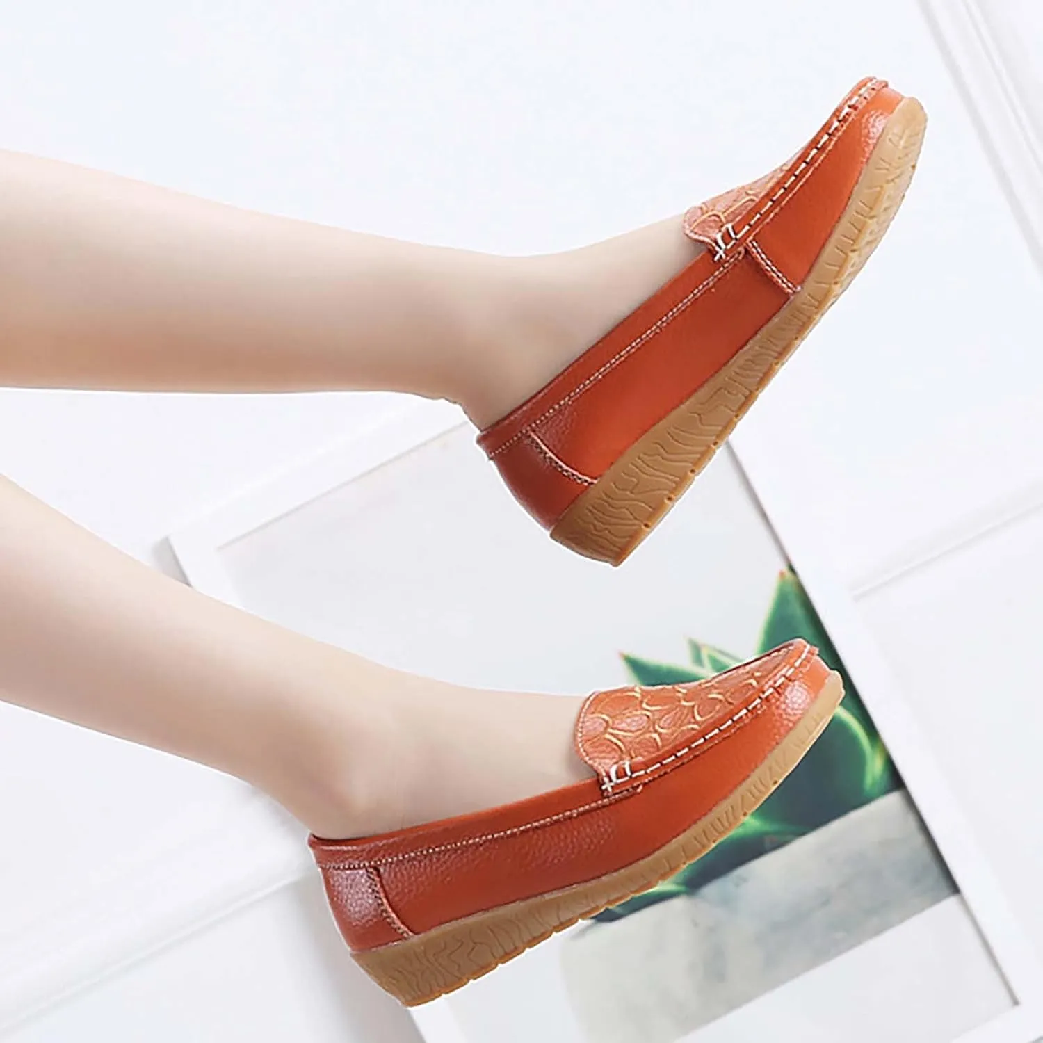 Women's Shoes Casual Dressy Soft Sole Slip On Chunky Loafers Shoes Cute Comfortable Casual Business Work Flats