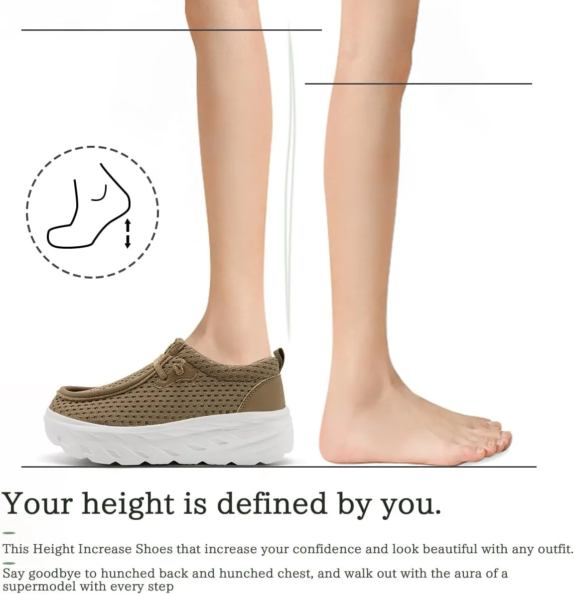 Womens Shoes Slip On Walking Sneaker Loafers for Women Boat Shoes Thick Sole Casual Tennis Sports Shoes Height Increase Sneakers
