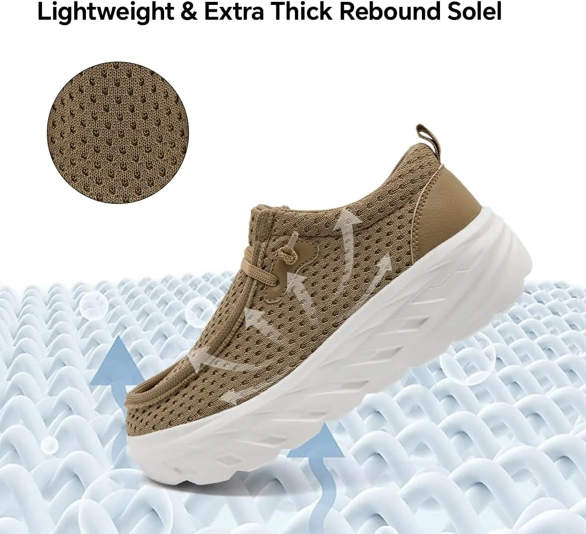 Womens Shoes Slip On Walking Sneaker Loafers for Women Boat Shoes Thick Sole Casual Tennis Sports Shoes Height Increase Sneakers