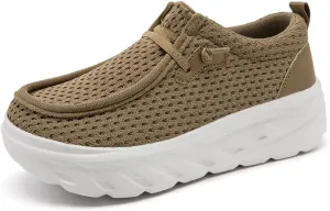 Womens Shoes Slip On Walking Sneaker Loafers for Women Boat Shoes Thick Sole Casual Tennis Sports Shoes Height Increase Sneakers