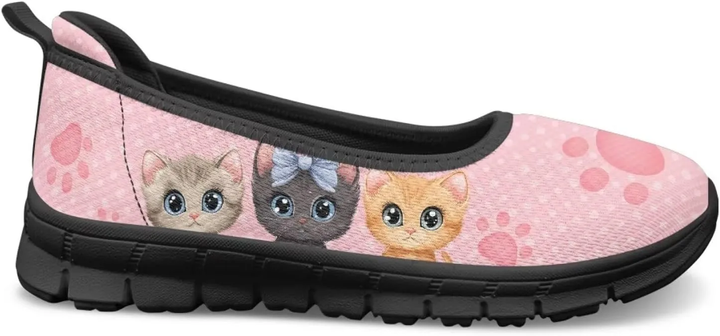 Women's Slip on Loafer Shoes Mesh Casual Ballet Flat Walking Sneakers Knit Round Toe Casual Shoes