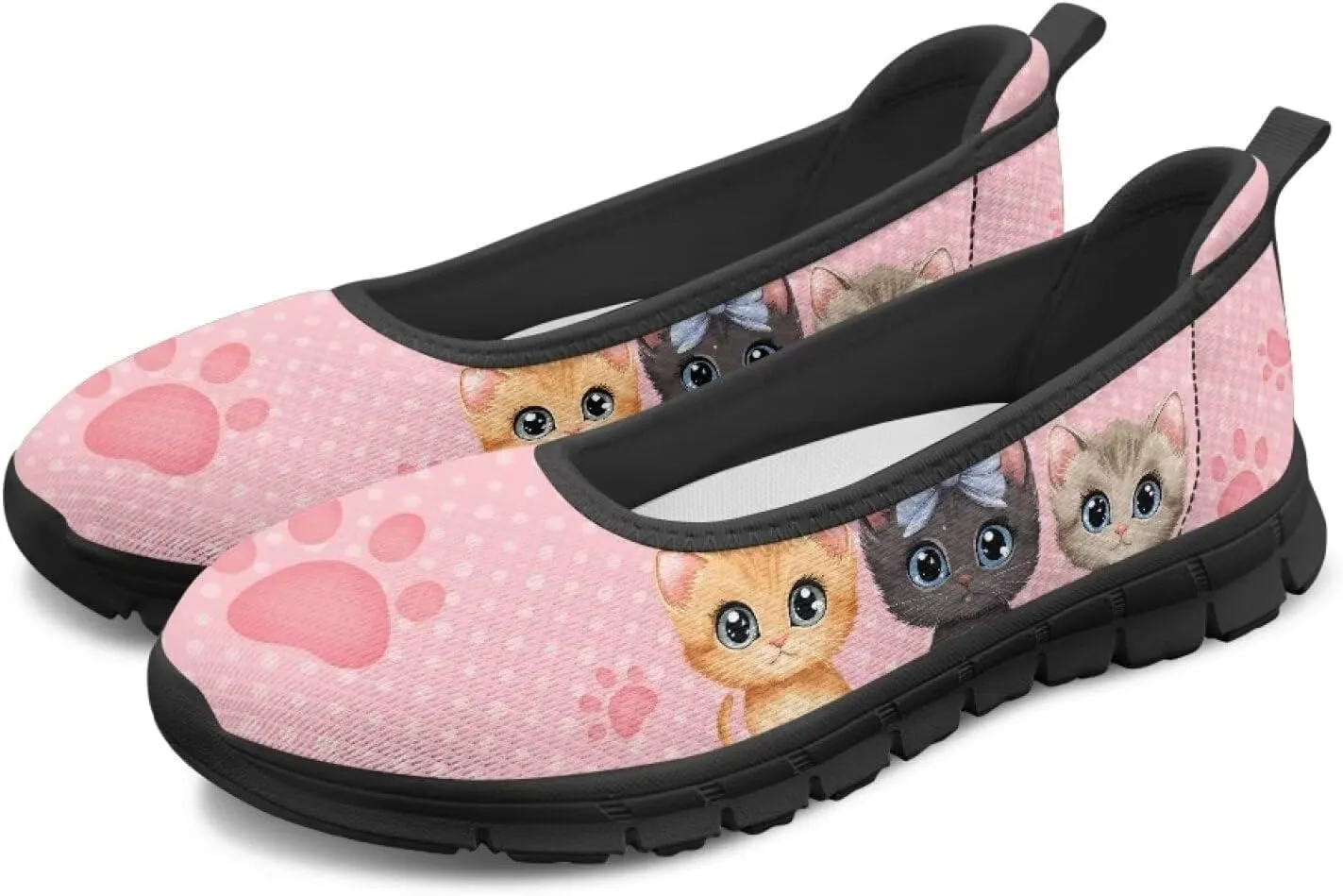 Women's Slip on Loafer Shoes Mesh Casual Ballet Flat Walking Sneakers Knit Round Toe Casual Shoes