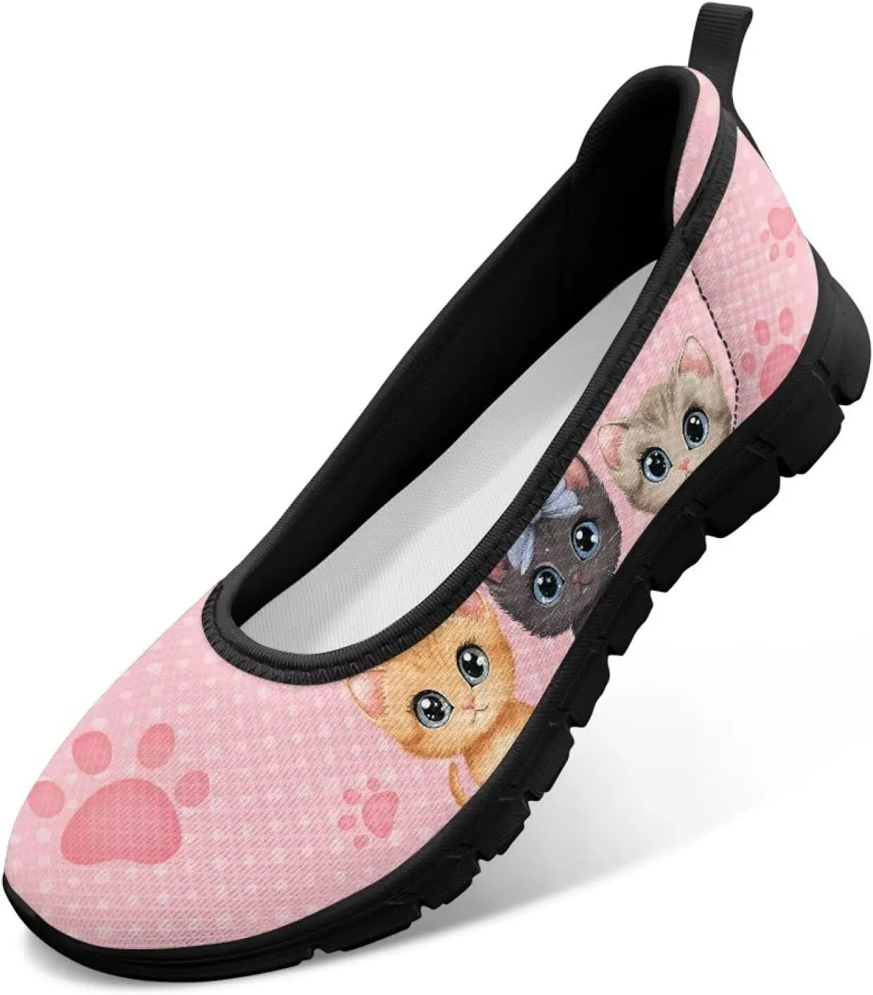 Women's Slip on Loafer Shoes Mesh Casual Ballet Flat Walking Sneakers Knit Round Toe Casual Shoes
