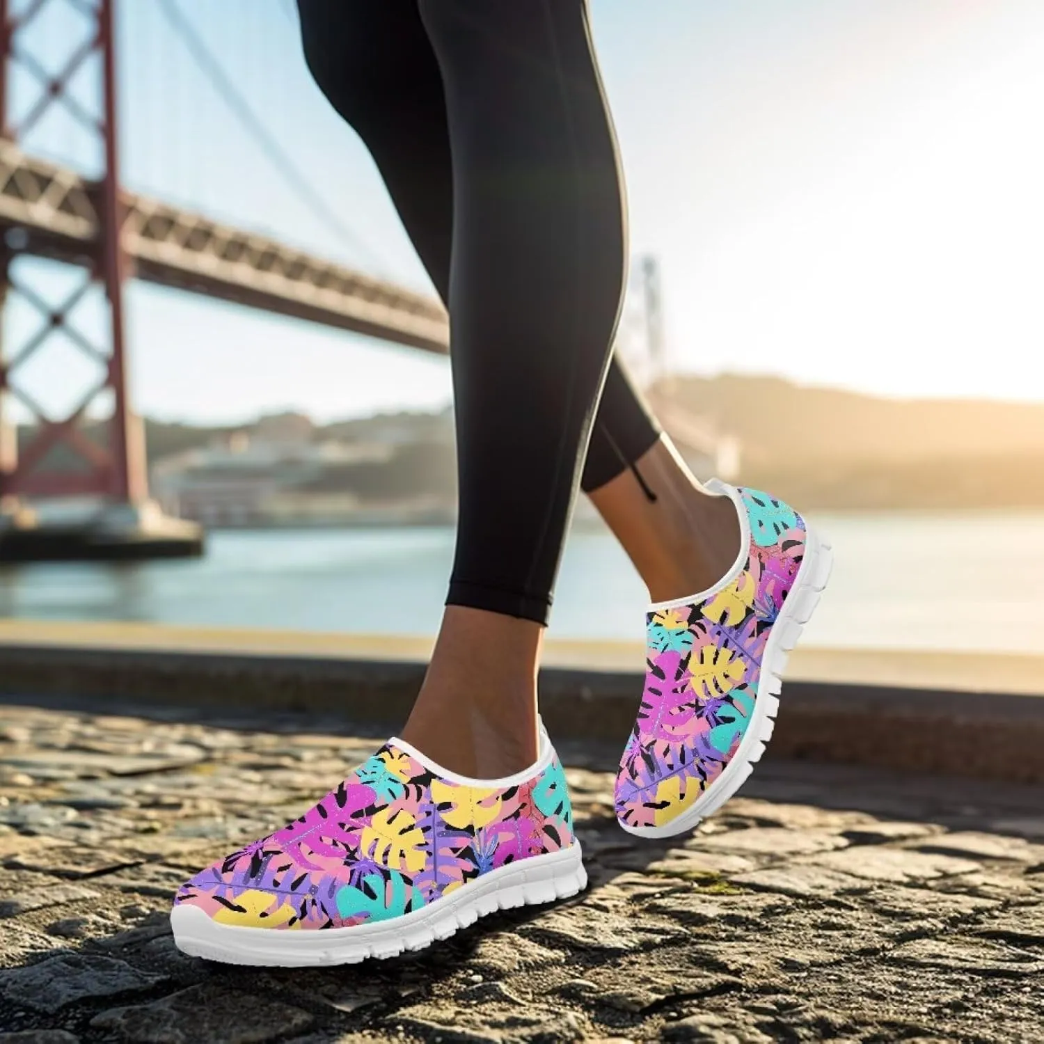 Women's Slip On Loafers Soft Comfort Causal Walking Shoes Low Top Non Slip Outdoor Sports Running Sneakers US 5.5-11.5