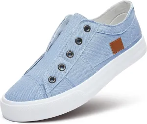 Women's Slip on Shoes Non Slip Fashion Canvas Sneakers Low Top Casual Shoes