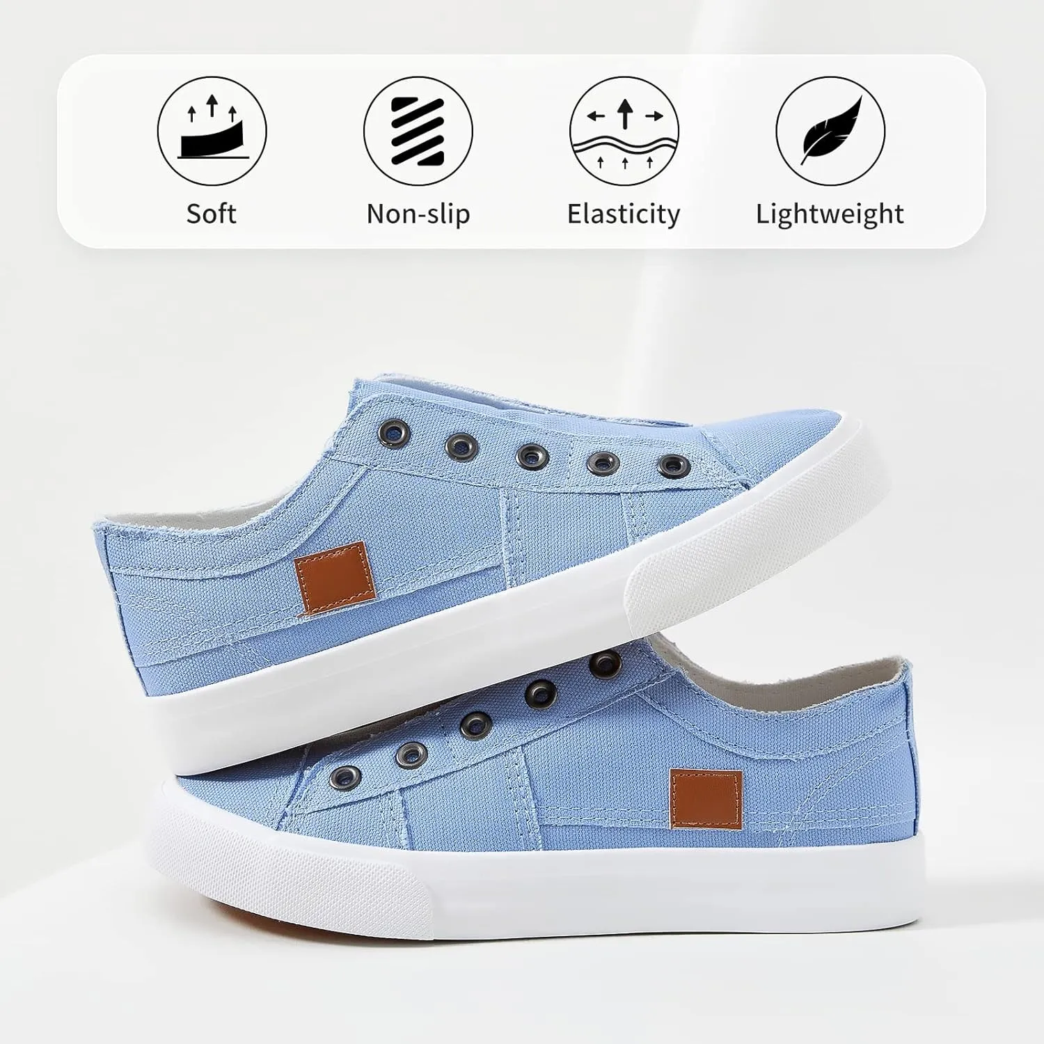 Women's Slip on Shoes Non Slip Fashion Canvas Sneakers Low Top Casual Shoes