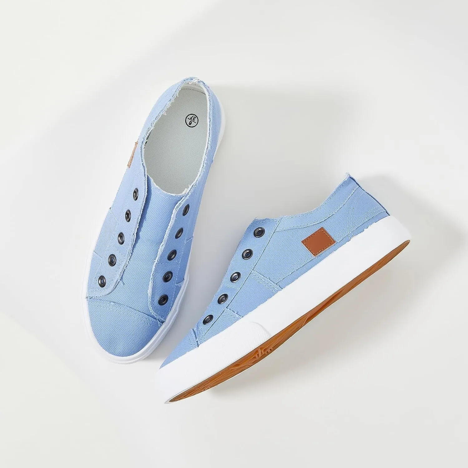Women's Slip on Shoes Non Slip Fashion Canvas Sneakers Low Top Casual Shoes