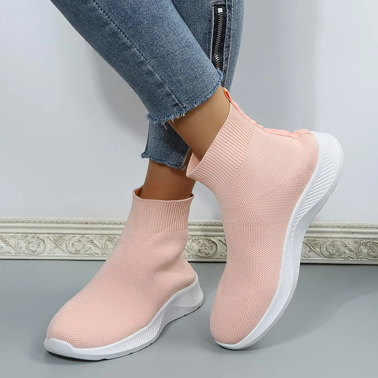Womens Slip On Sneakers Casual Comfortable Walking Shoes Lightweight Canvas Flats Breathable Mesh Non Slip Loafers