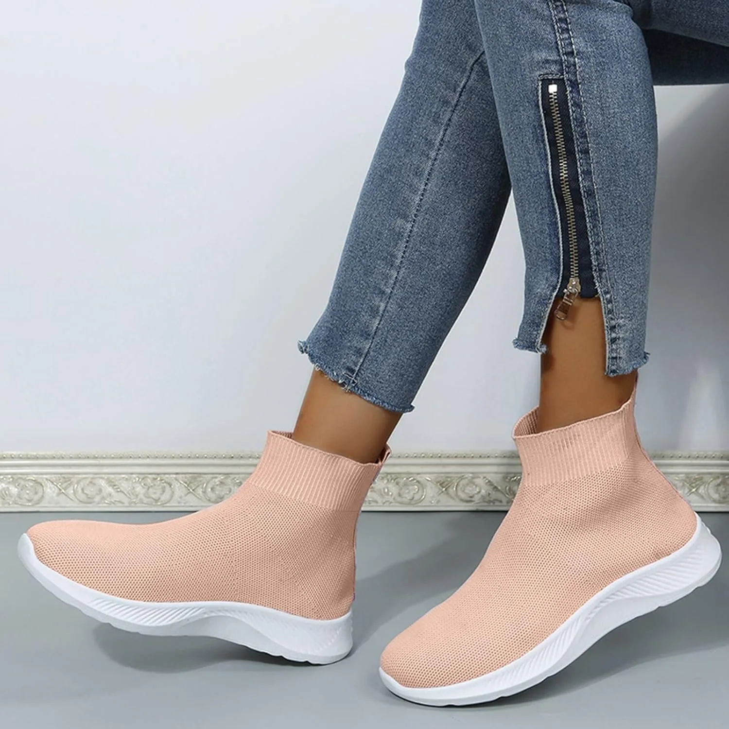 Womens Slip On Sneakers Casual Comfortable Walking Shoes Lightweight Canvas Flats Breathable Mesh Non Slip Loafers
