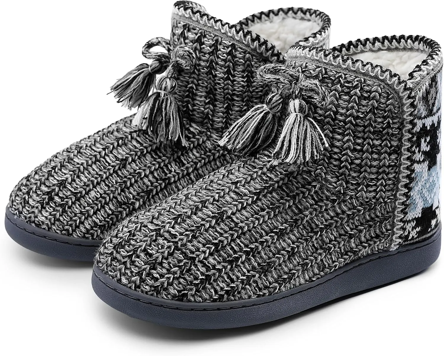 Womens Slippers Winter Warm House Shoes Knitted Fleece Faux Fur Lining Bootie slipper