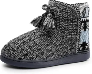 Womens Slippers Winter Warm House Shoes Knitted Fleece Faux Fur Lining Bootie slipper