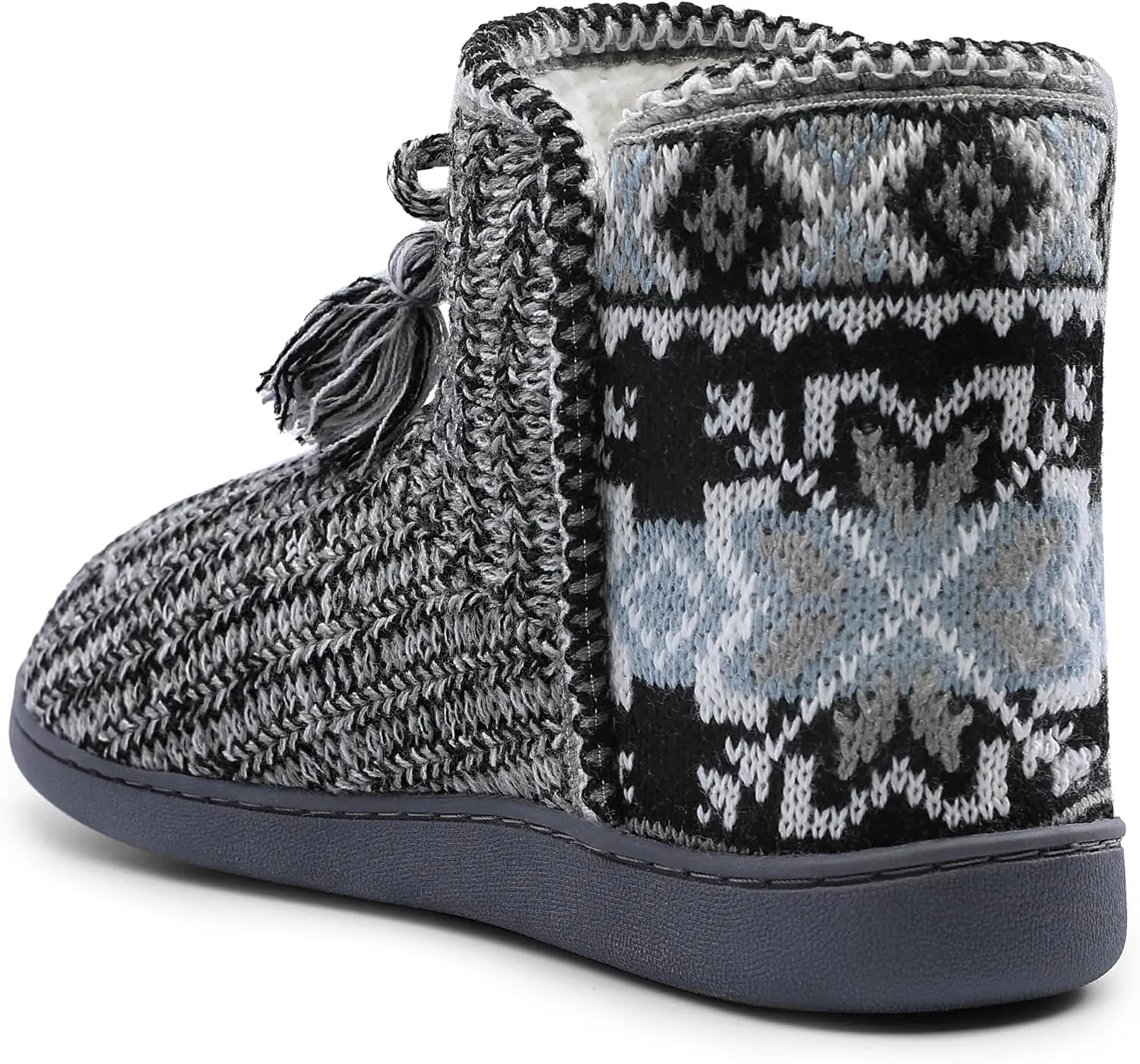 Womens Slippers Winter Warm House Shoes Knitted Fleece Faux Fur Lining Bootie slipper
