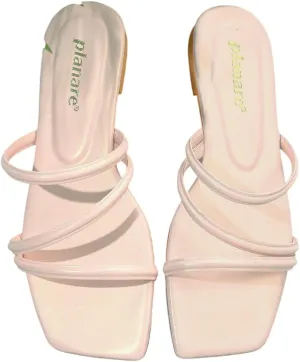 Women's Strappy Sandals – Open-Toe Square-Toe Slides – Fashionable Low-Heel Party Shoes