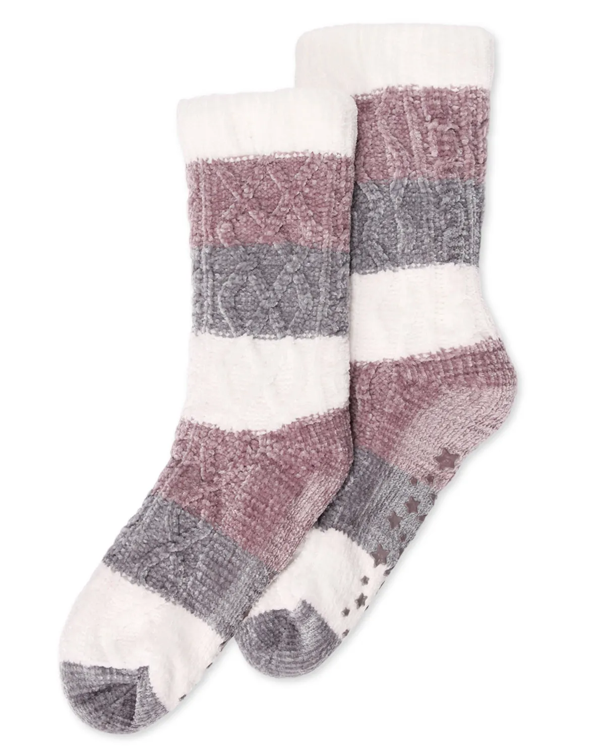 Women's Tranquility Tri-Color Plush Lined Slipper Socks