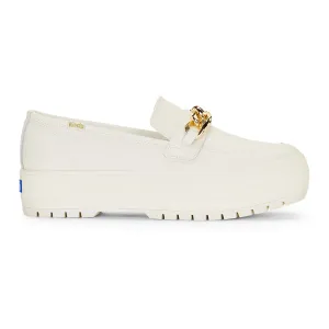 Women's Triple Decker Loafer Lug Chain Applique Ivory/Gold