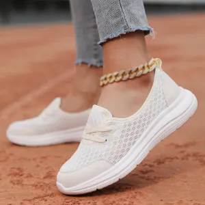Women's Walking Shoes Soft Sole Mesh Shoe Comfortable Orthopedic Slip-on Breathable Flats Casual Nursing Orthotic Lightweight Shoes Walking Sneaker with Arch Support