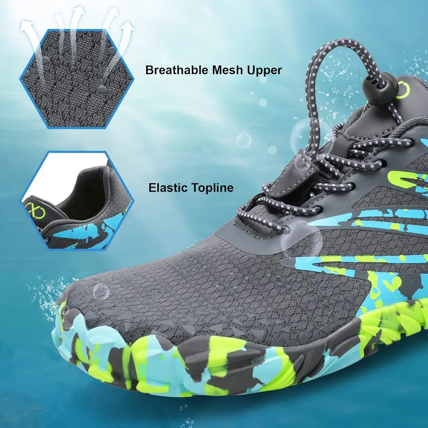 XIHALOOK Athletic Hiking Water Shoes Womens Mens Quick Dry Barefoot for Beach Walking Kayaking Surfing Training