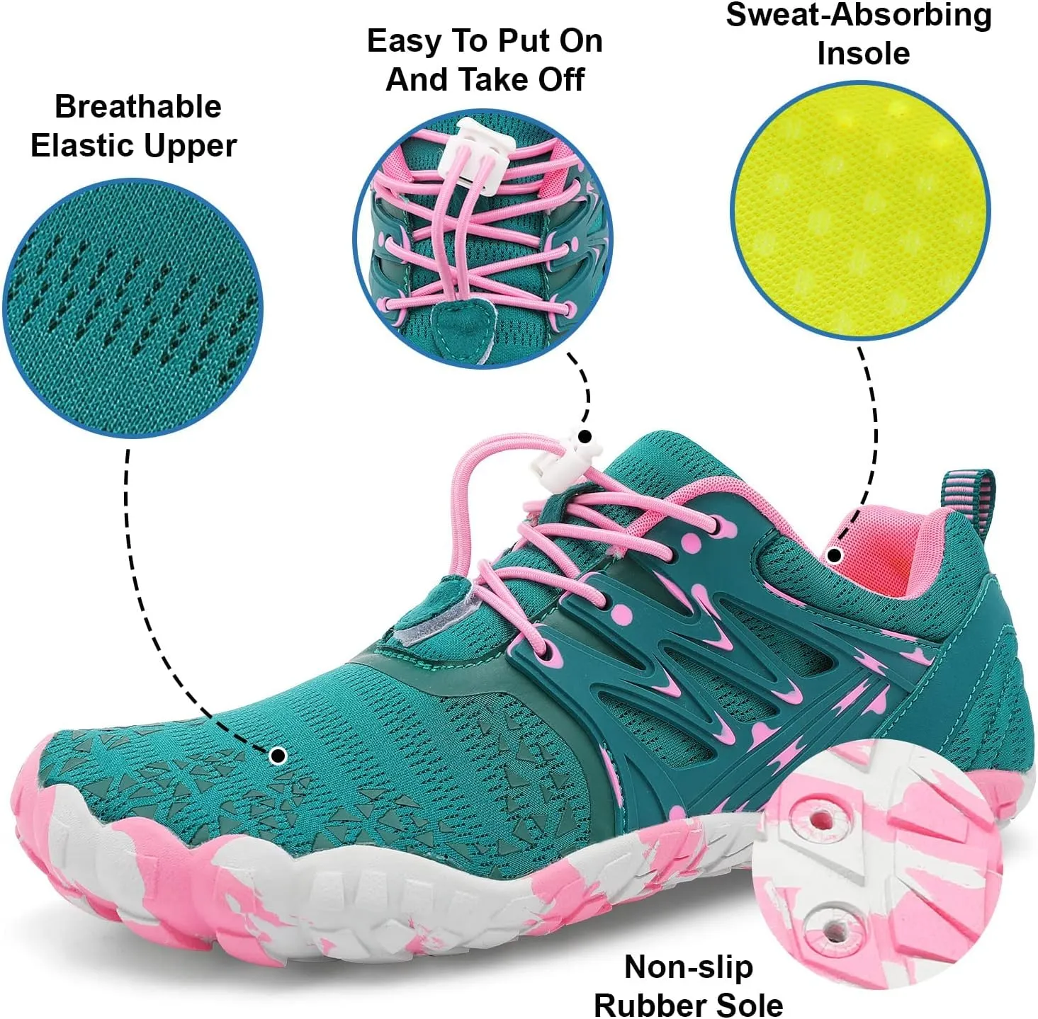 XIHALOOK Athletic Hiking Water Shoes Womens Mens Quick Dry Barefoot for Beach Walking Kayaking Surfing Training