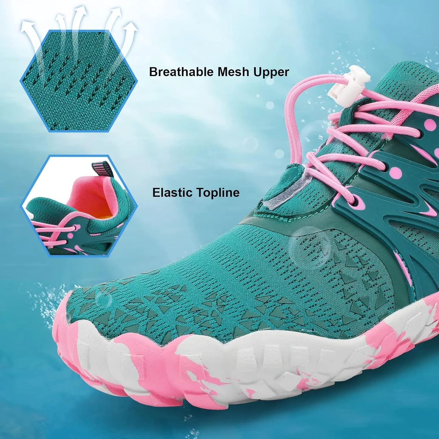 XIHALOOK Athletic Hiking Water Shoes Womens Mens Quick Dry Barefoot for Beach Walking Kayaking Surfing Training