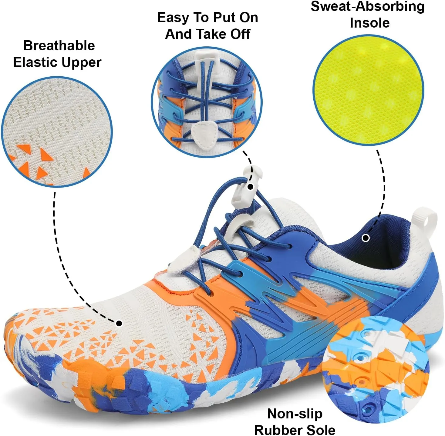 XIHALOOK Athletic Hiking Water Shoes Womens Mens Quick Dry Barefoot for Beach Walking Kayaking Surfing Training