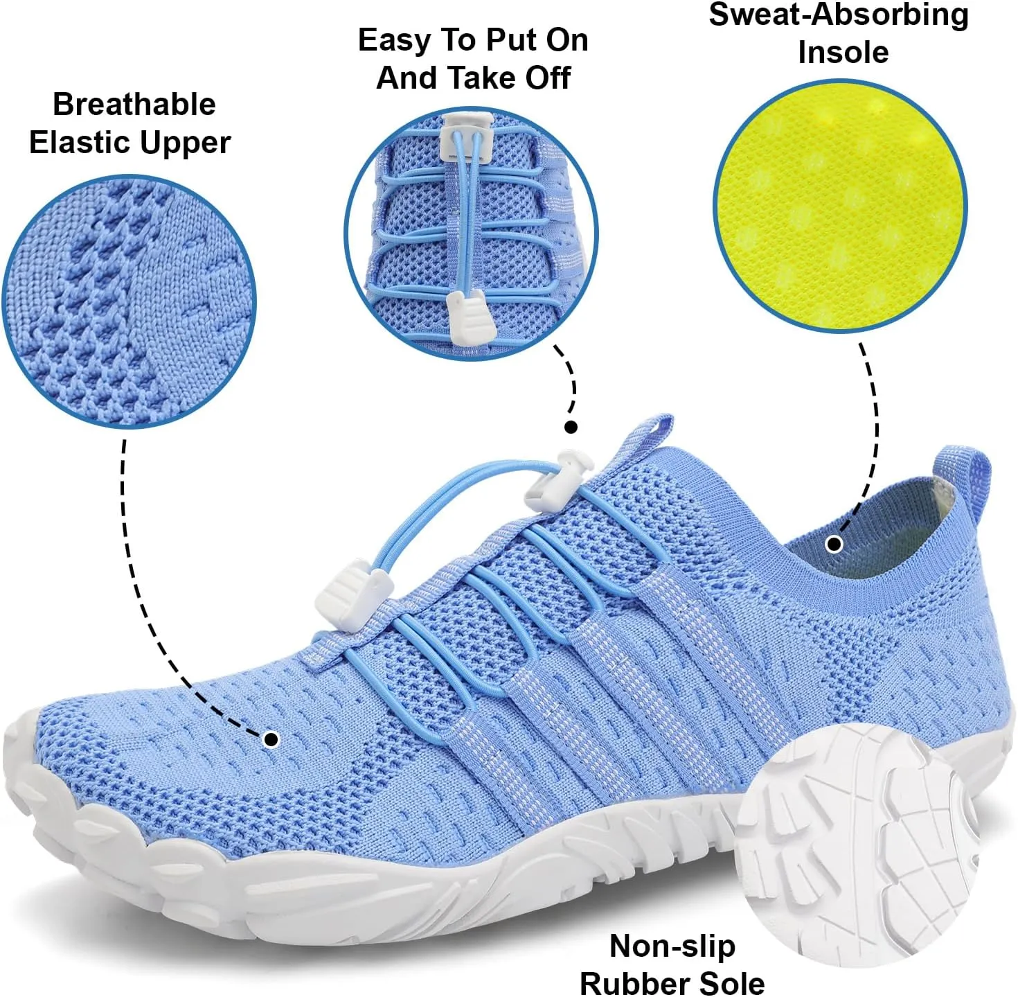 XIHALOOK Athletic Hiking Water Shoes Womens Mens Quick Dry Barefoot for Beach Walking Kayaking Surfing Training