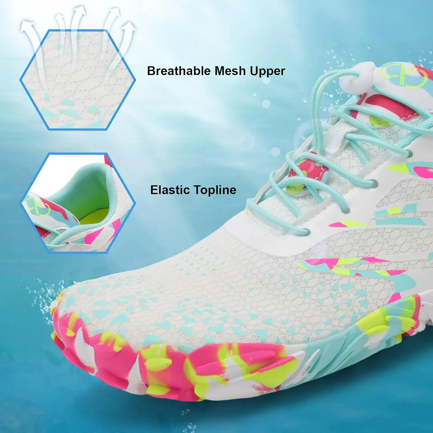 XIHALOOK Athletic Hiking Water Shoes Womens Mens Quick Dry Barefoot for Beach Walking Kayaking Surfing Training