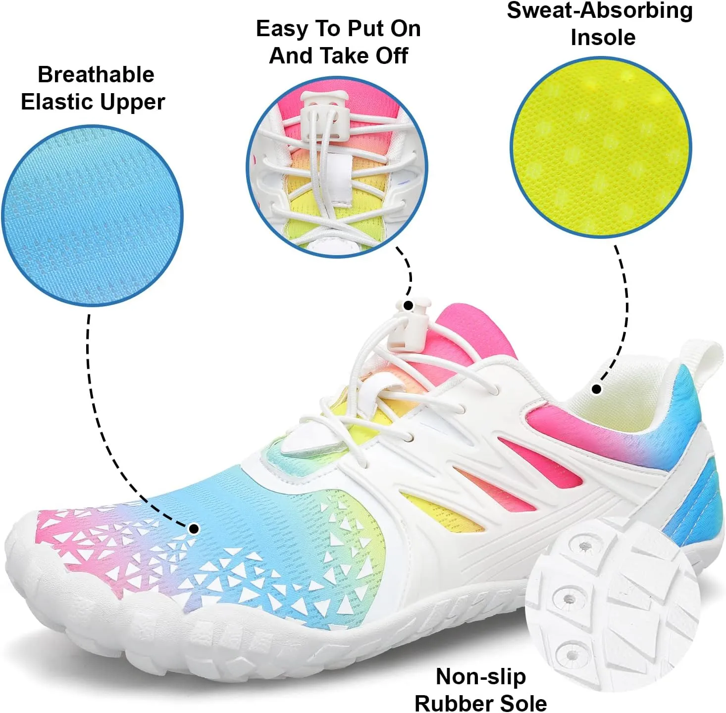 XIHALOOK Athletic Hiking Water Shoes Womens Mens Quick Dry Barefoot for Beach Walking Kayaking Surfing Training