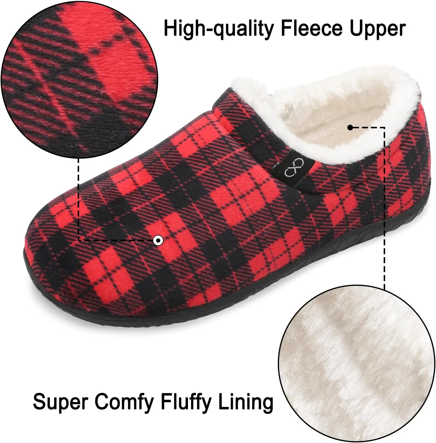 XIHALOOK Womens Mens Fuzzy Slippers Lightweight Closed Back House Shoes Slip on for Indoor Outdoor
