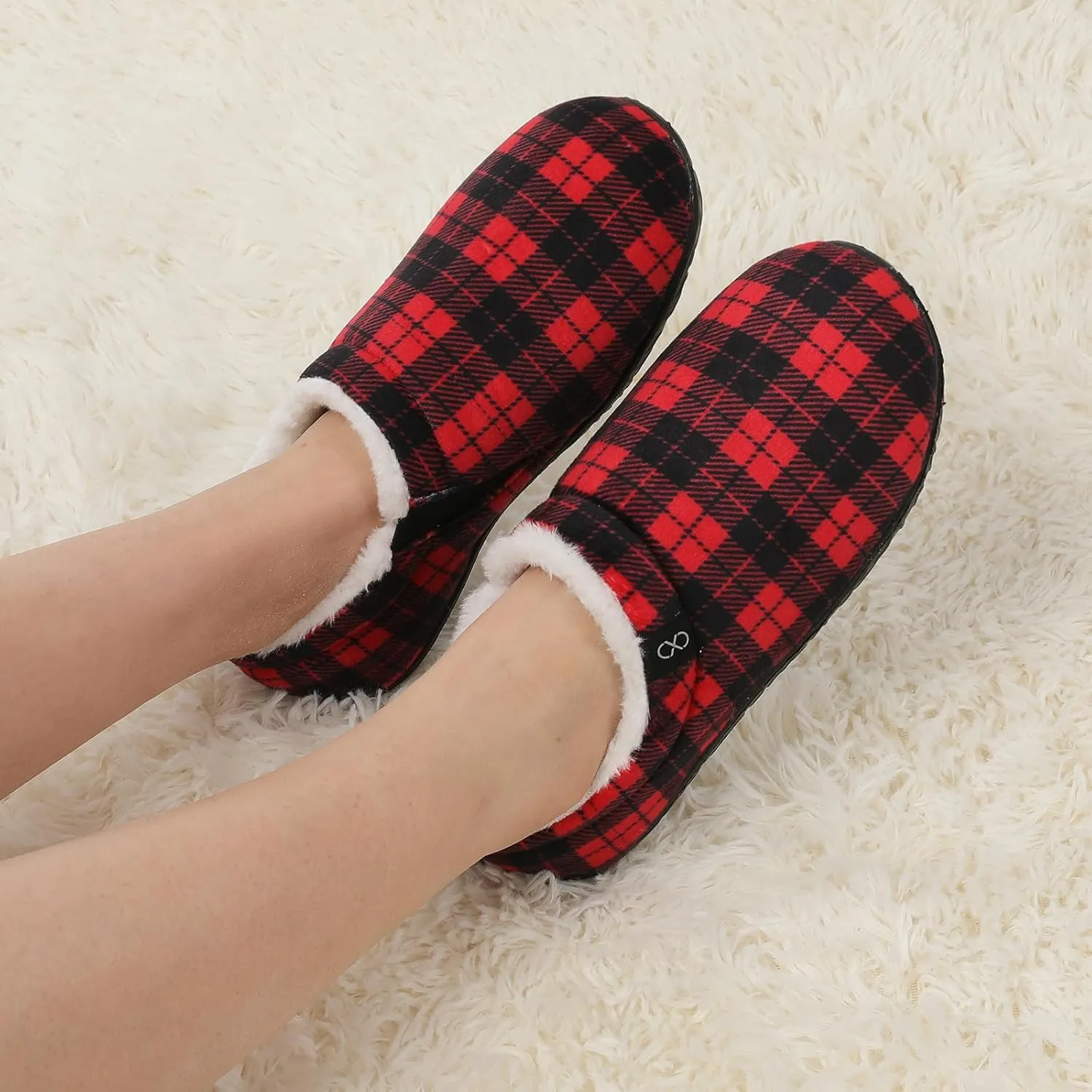 XIHALOOK Womens Mens Fuzzy Slippers Lightweight Closed Back House Shoes Slip on for Indoor Outdoor