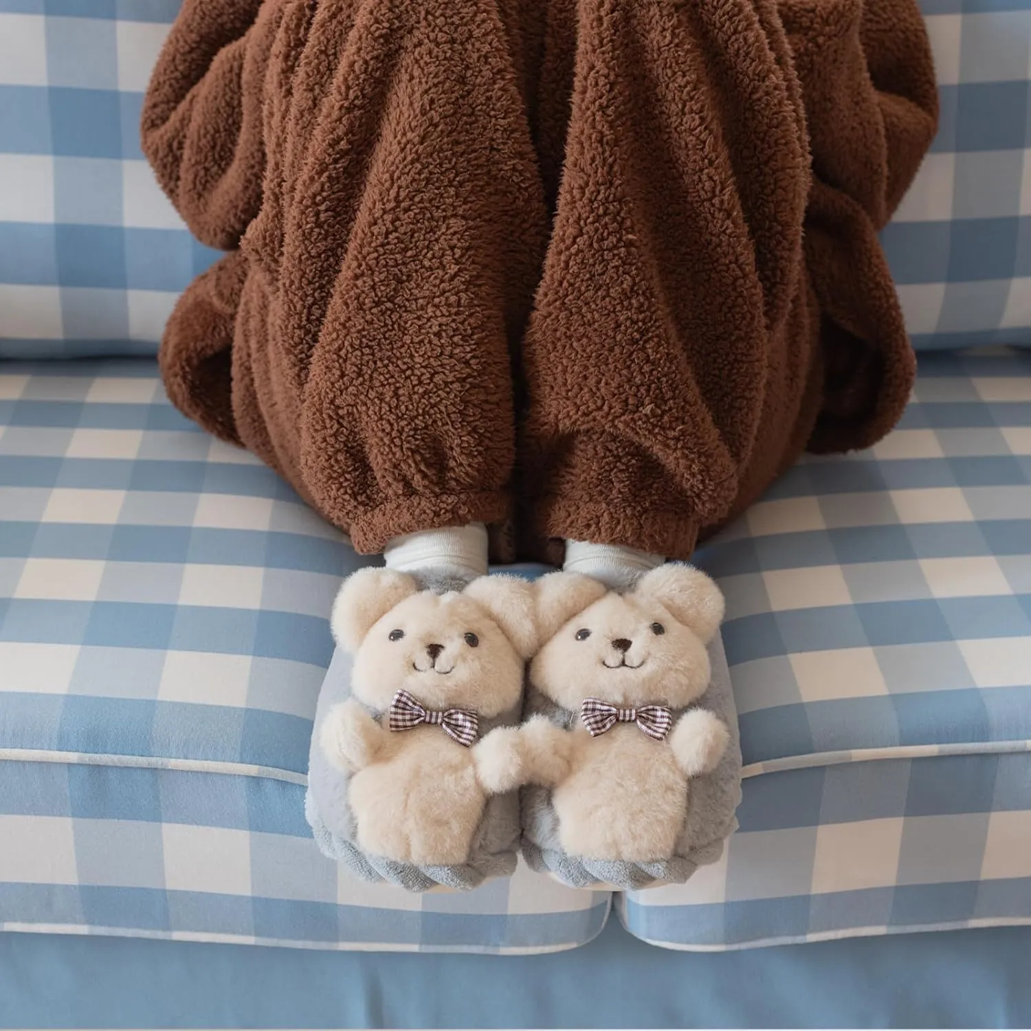 XIXITIAO Bunny Slippers for Women,Bear Slippers for Men,Cute Animal Fluffy Slippers,Cozy Kawaii Slippers,Character Slippers,Funny Couple Slippers,Teddy Bear Slippers,Pink Rabbit Slippers