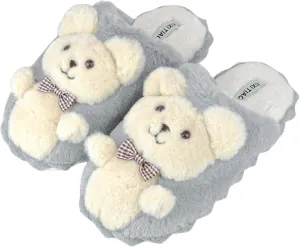 XIXITIAO Bunny Slippers for Women,Bear Slippers for Men,Cute Animal Fluffy Slippers,Cozy Kawaii Slippers,Character Slippers,Funny Couple Slippers,Teddy Bear Slippers,Pink Rabbit Slippers