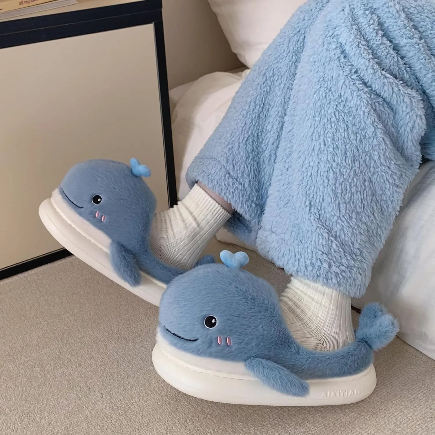 XIXITIAO Fuzzy Slippers,Cute Slippers for Women Men,Kawaii Cartoon Animal Slippers Plush House Shoes,Womens Slides for Indoor pantuflas para de mujer