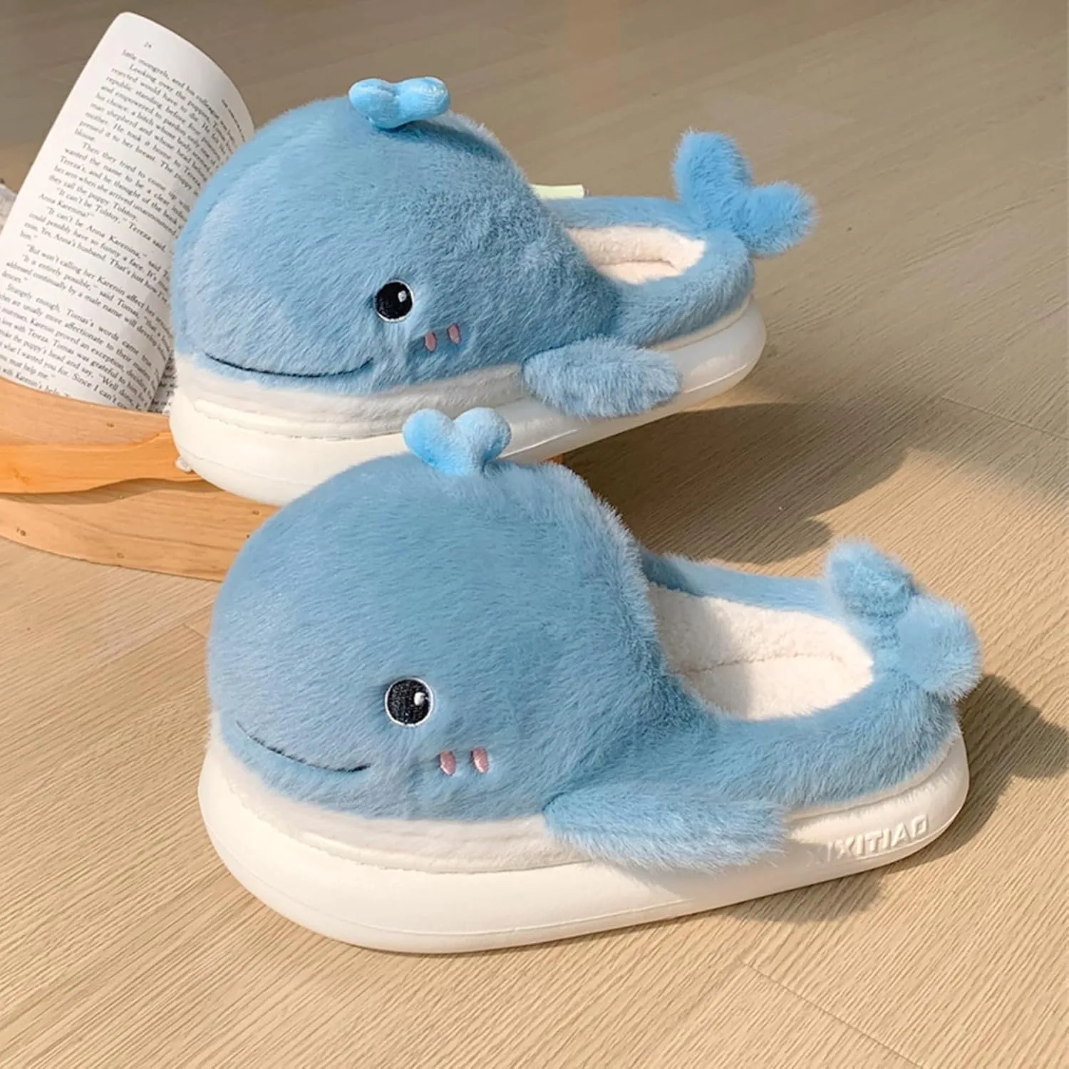XIXITIAO Fuzzy Slippers,Cute Slippers for Women Men,Kawaii Cartoon Animal Slippers Plush House Shoes,Womens Slides for Indoor pantuflas para de mujer