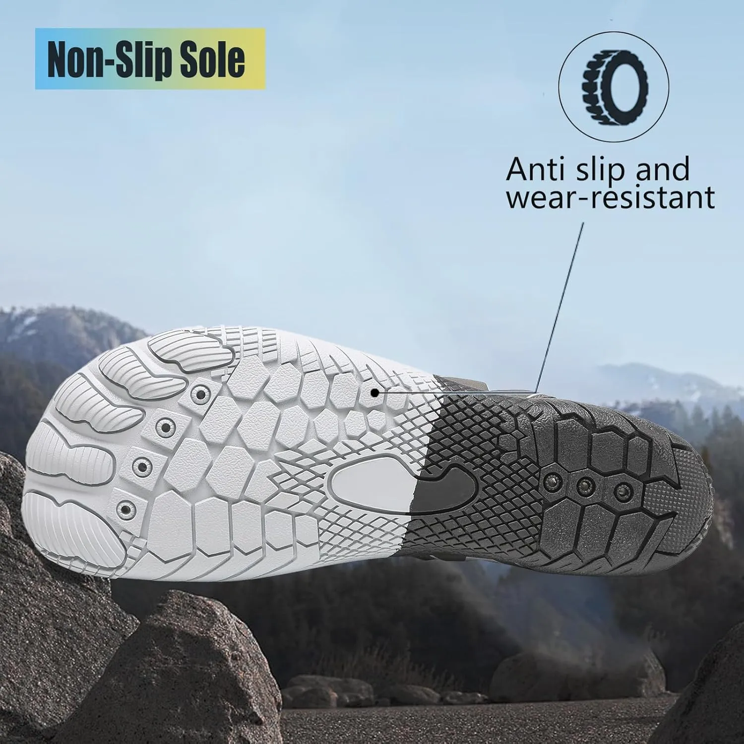XNIRON Hike Barefoot Shoes for Womens Men,Quick Dry Water Shoes,Beach Pool Aqua Swim Surf Hiking Walking Shoes,Non-Slip Athletic Footwear Wide Toe Water Shoes