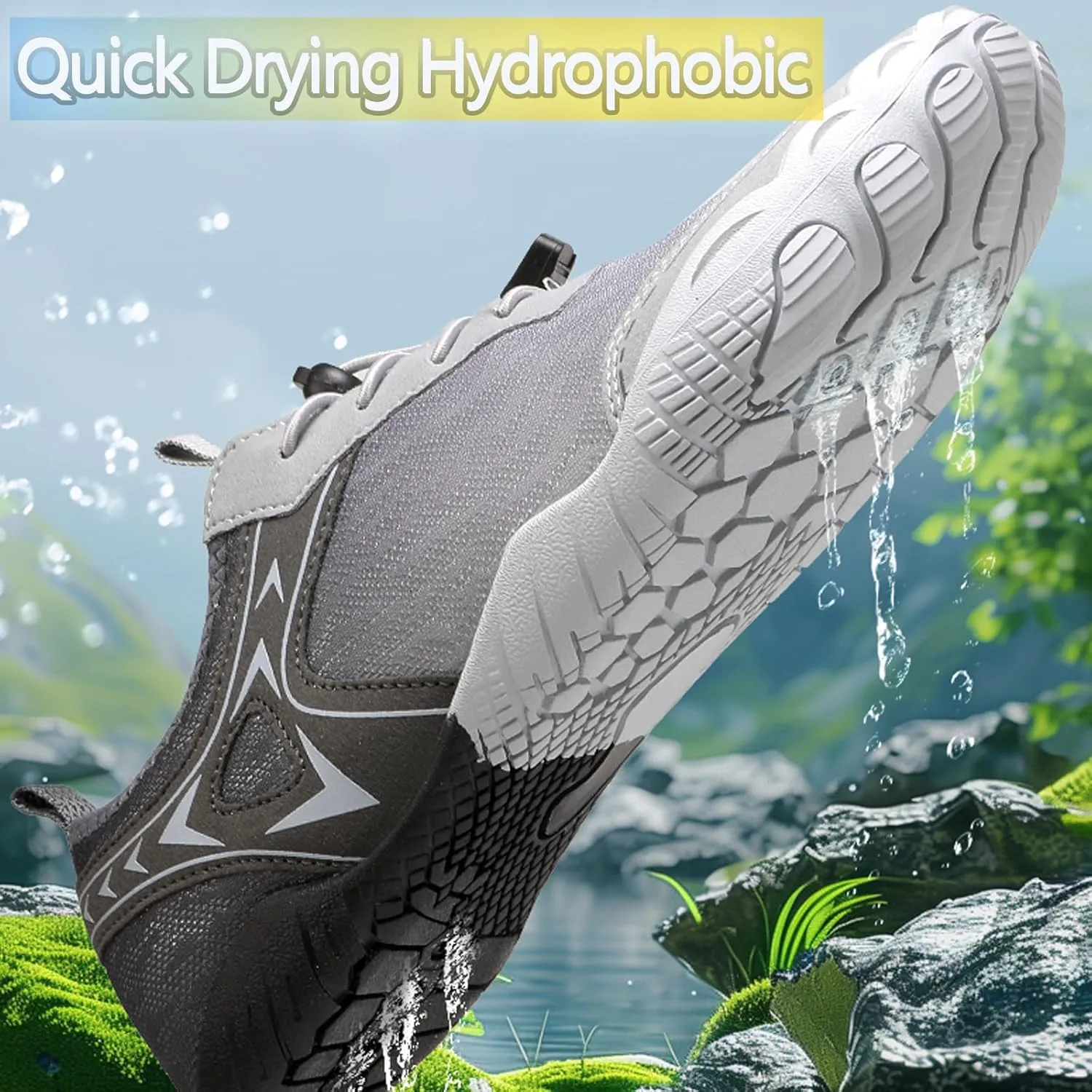 XNIRON Hike Barefoot Shoes for Womens Men,Quick Dry Water Shoes,Beach Pool Aqua Swim Surf Hiking Walking Shoes,Non-Slip Athletic Footwear Wide Toe Water Shoes