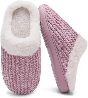 YALOX Slippers for Womens Warm Memory Foam Anti-Slip House Shoes Comfortable Cotton Slippers Home Bedroom Shoes Indoor & Outdoor